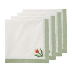 Madelen Möllard Tulip bomullsservett, Light green, 4-pack, 45x45 cm