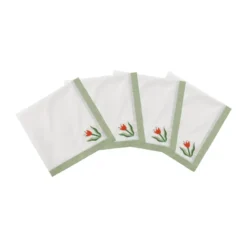 Madelen Möllard Tulip bomullsservett, Light green, 4-pack, 45x45 cm