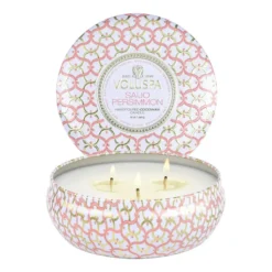 Maison Blanc 3-wick Tin doftljus 40 timmar, Saijo Persimmon