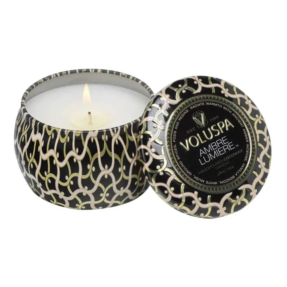 Maison Noir Mini Tin doftljus 25 timmar, Ambre Lumiere