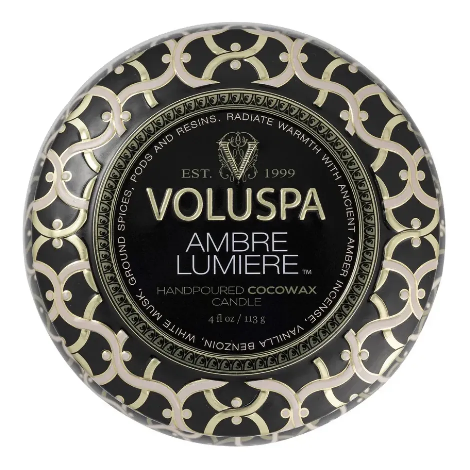 Maison Noir Mini Tin doftljus 25 timmar, Ambre Lumiere