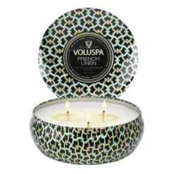 Maison Noir 3-wick Tin doftljus 40 timmar, French Linen