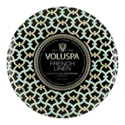 Maison Noir 3-wick Tin doftljus 40 timmar, French Linen