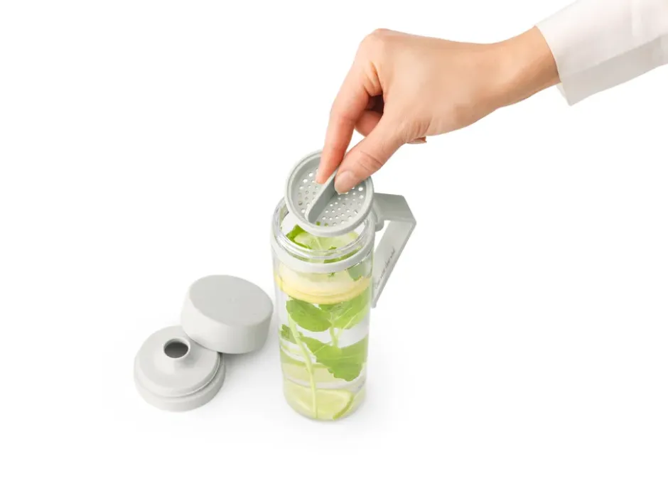Make & Take vattenflaska med sil 0,5 L, Ljusgrå