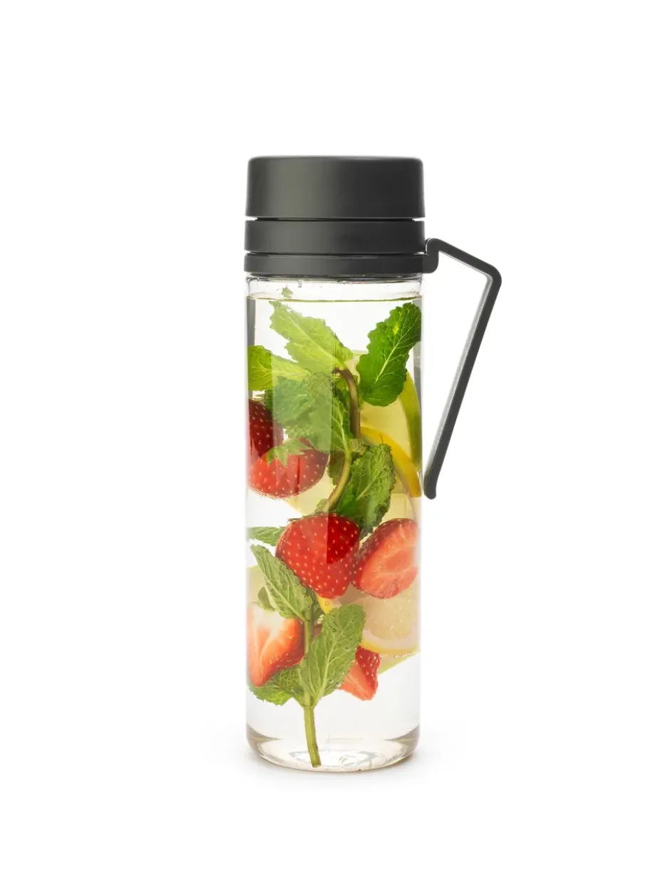 Make & Take vattenflaska med sil 0,5 L, Mörkgrå