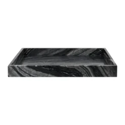 Marble dekorationsbricka large 30x40 cm, Black-grey