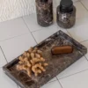 Marble dekorationsbricka 16x31 cm, Brun