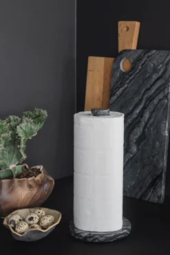 Marble hushållspappershållare, Black-grey