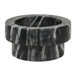 Marble ljusstake för blockljus 5 cm, Svart-grå