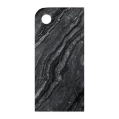 Marble serveringsbricka large 18x38 cm, Black-grey