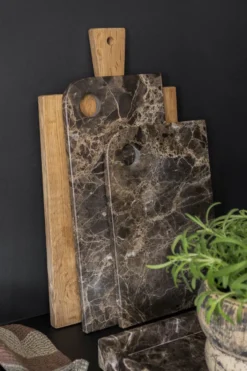 Marble serveringsbricka medium 20x30 cm, Brown
