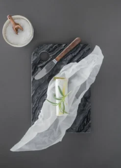 Marble serveringsbricka medium 20x30 cm, Black-grey