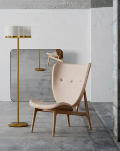 Marcel golvlampa 150 cm, Mässing-vit