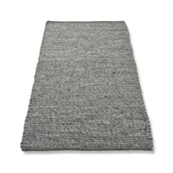Merino ullmatta, granit, 170x230 cm