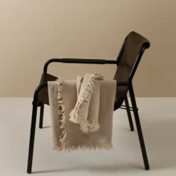 Merlin pläd i linne 130x170 cm, Natural (beige)