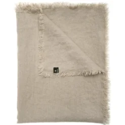 Merlin pläd i linne 130x170 cm, Natural (beige)
