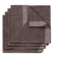 Metric tygservett 47x47 cm 4-pack, Brun-vit