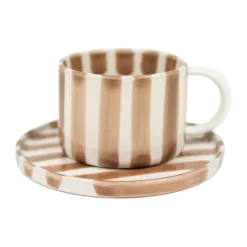 Monica kopp med fat, Beige