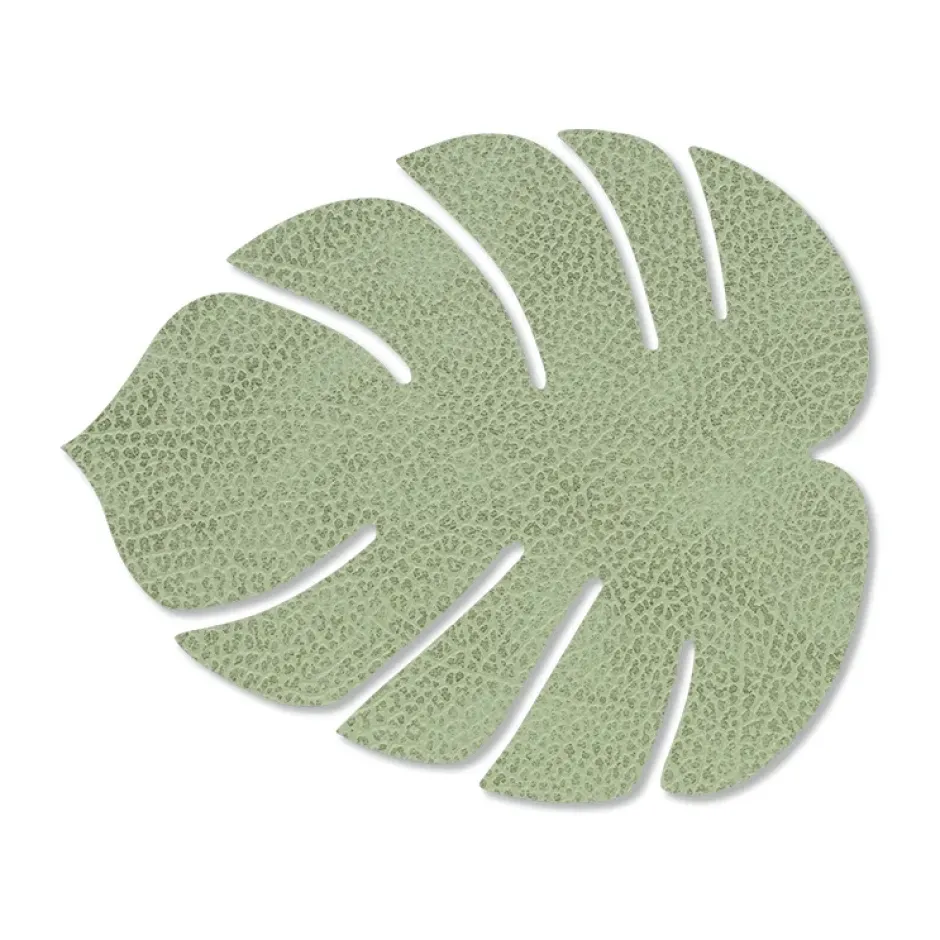 Monstera Leaf Hippo glasunderlägg, Olivgrön