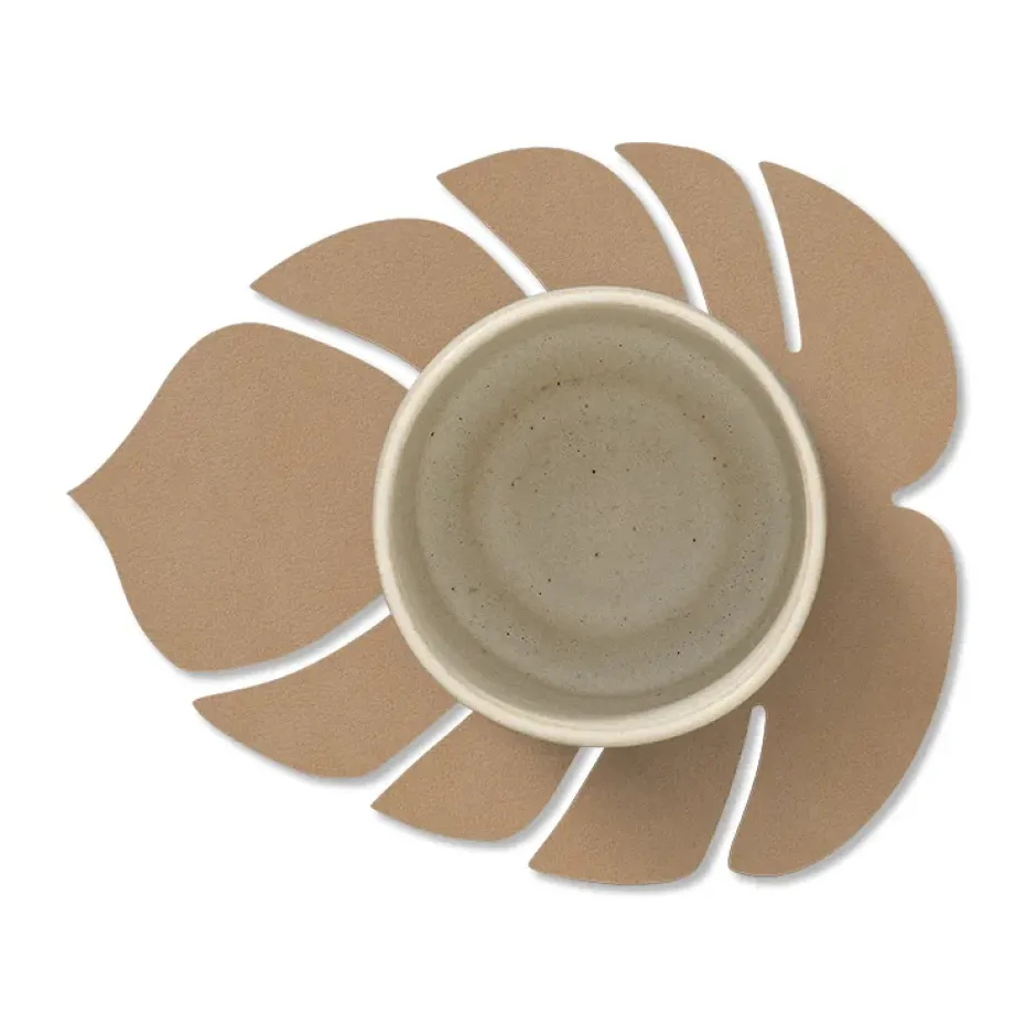 Monstera Leaf Nupo glasunderlägg, Nougat