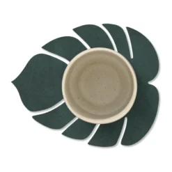 Monstera Leaf Nupo glasunderlägg, Mörkgrön