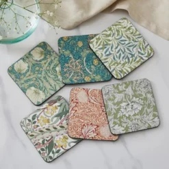 Morris & Co Pimpernel glasunderlägg 6-pack, Grön, blå