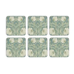 Morris & Co Pimpernel glasunderlägg 6-pack, Grön, blå