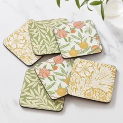 Morris & Co Simpley mixed glasunderlägg 6 delar, Fruit, Willow, Marigold