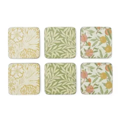 Morris & Co Simpley mixed glasunderlägg 6 delar, Fruit, Willow, Marigold