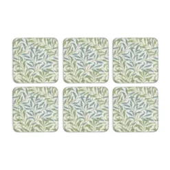 Morris & Co Willow Bough glasunderlägg 6-pack, Grön, blå