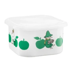 Mumin emaljburk med lock 1,5 L, Joyfull Apples-grön