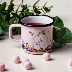 Mumin emaljmugg kram 37 cl, Rosa