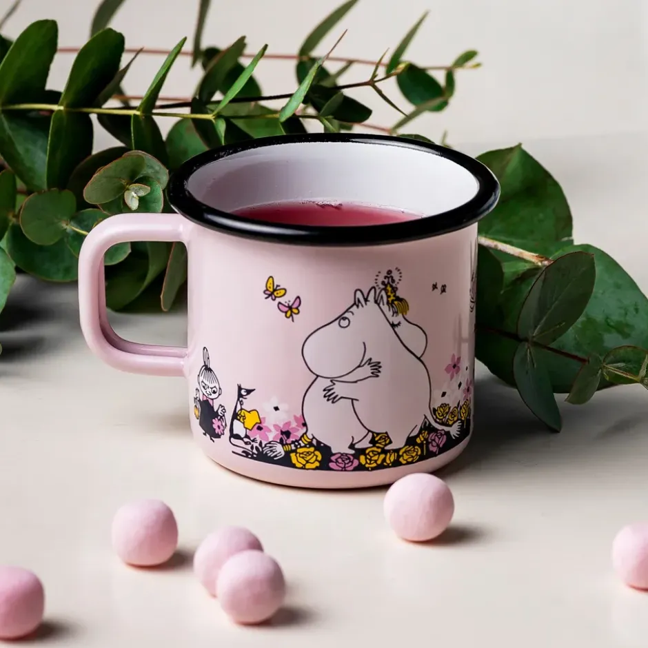 Mumin emaljmugg kram 37 cl, Rosa