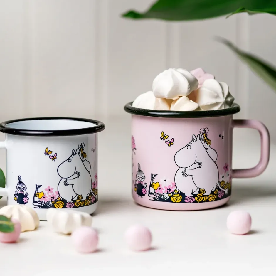 Mumin emaljmugg kram 37 cl, Rosa