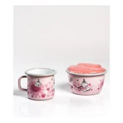 Mumin emaljskål Girls 30 cl, Rosa