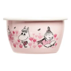 Mumin emaljskål Girls 30 cl, Rosa