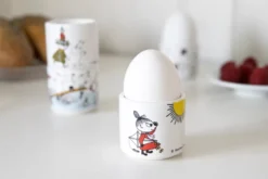Mumin färg äggkopp 4 delar, Vit med motiv