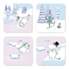Mumin glasunderlägg vinter 2022 9x9 cm 4-pack, Blå-vit-rosa