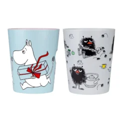 Mumin Picknick tumblermuggar 20 cl 2-pack, Blå-grå