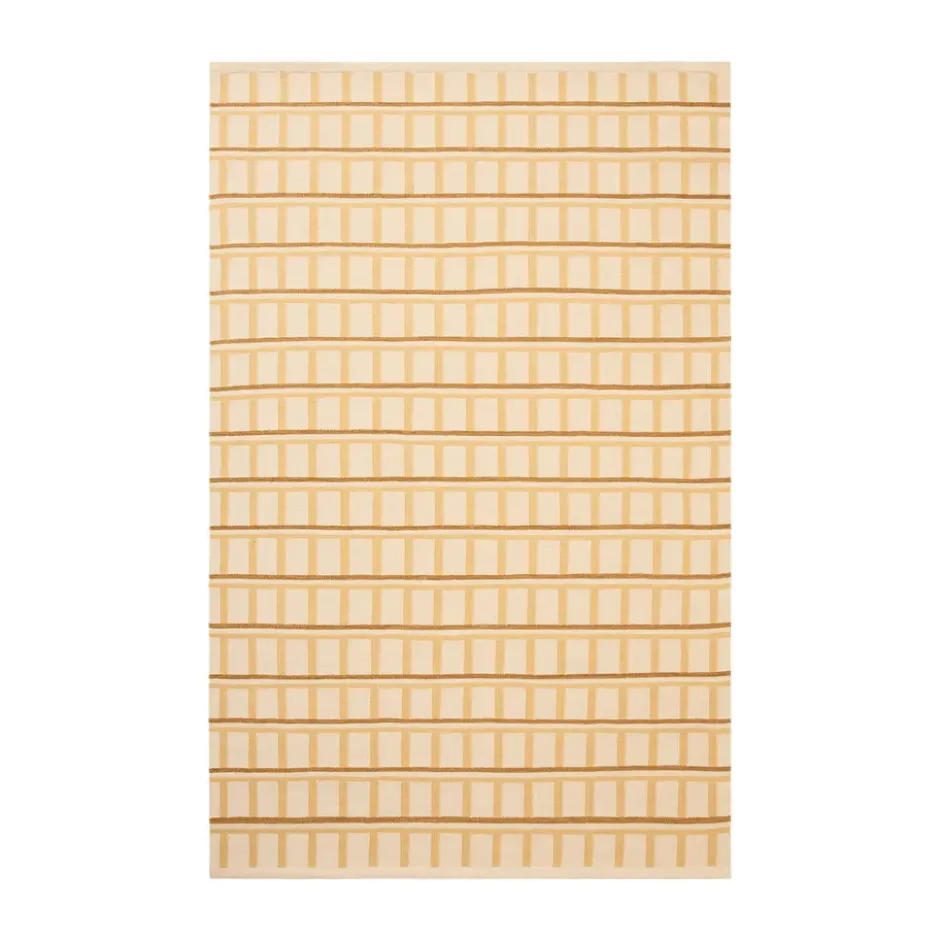 Mysore ullmatta, Off White-Masala Yellow-Yellow, 230x320 cm