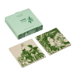 Mystikens skog Mumin glasunderlägg, Grön, 10x10 cm, 2-pack