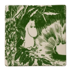Mystikens skog Mumin glasunderlägg, Grön, 10x10 cm, 2-pack