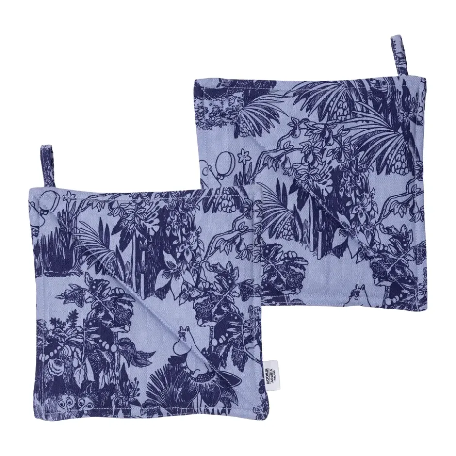 Mystikens skog Mumin grytlappar, Blå, 22x22 cm, 2-pack