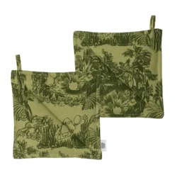 Mystikens skog Mumin grytlappar, Grön, 22x22 cm, 2-pack