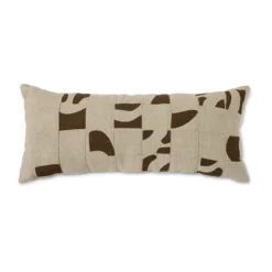 Natural patched kudde 30x70 cm, Beige