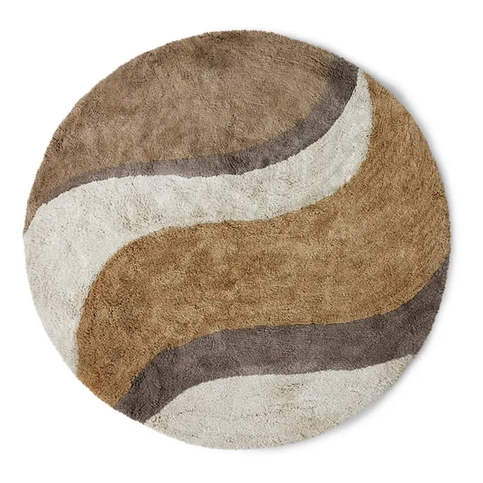 Natural waves badrumsmatta Ø120 cm, Natural multicolours