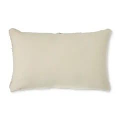 Natural wool striped kudde 30x50 cm, White