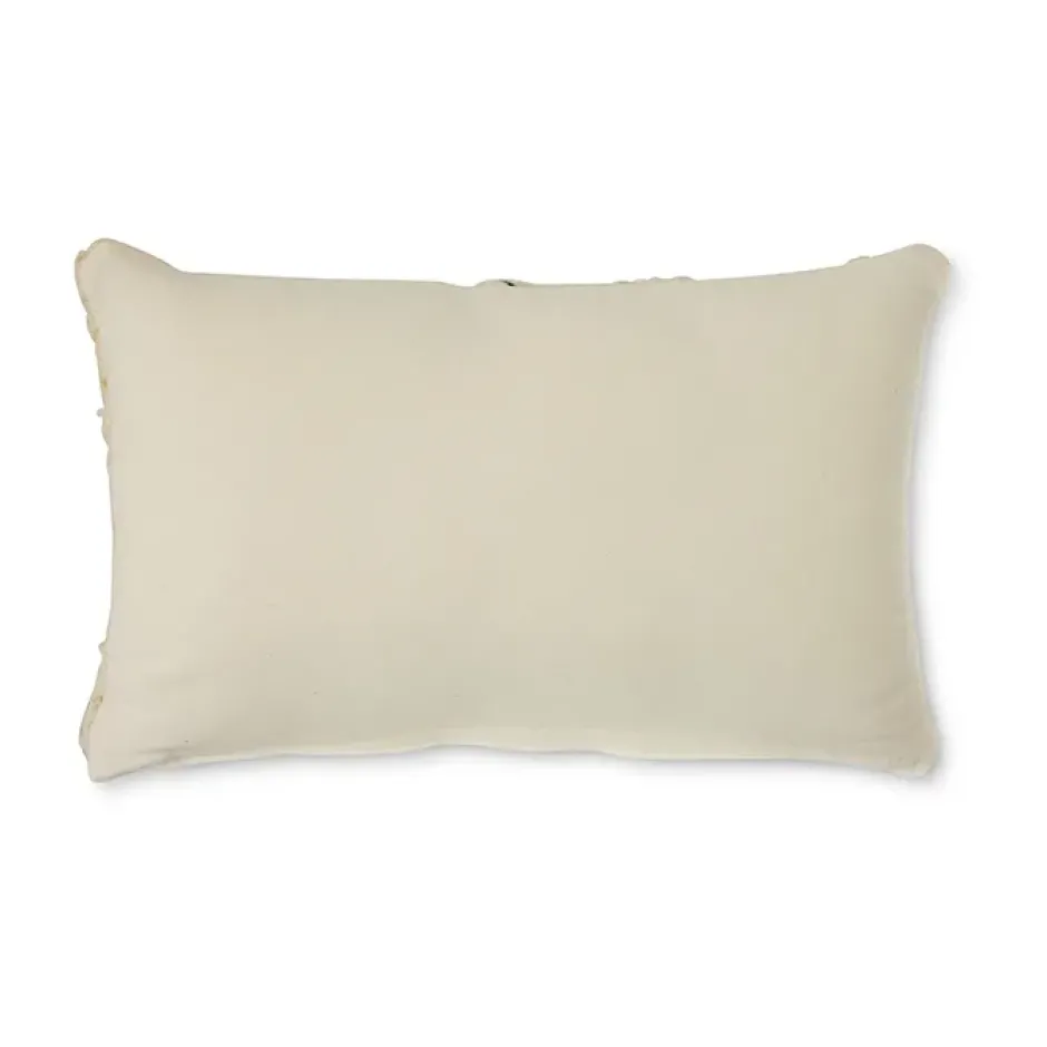 Natural wool striped kudde 30x50 cm, White