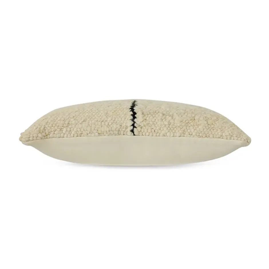 Natural wool striped kudde 30x50 cm, White