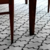 New Geometric matta, indigo melange/off white, 180x272 cm